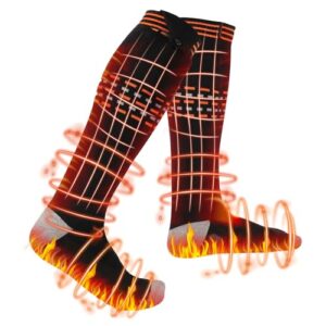 Heizsocken fr Damen und Herren, 3 Einstellbarer Temperatur bis zu 65C, Wiederaufladbare Batterie mit langem Lebensdauer, Fußwärmer für kalte Tage