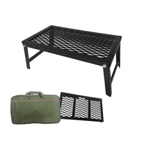Klappbarer Lagerfeuer Grill zum Kochen über offenem Feuer. Campinggrill faltbar und klappbar mit Tragetasche.