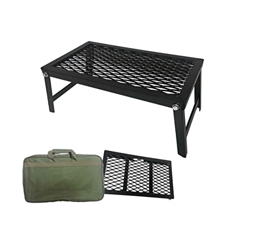 Klappbarer Lagerfeuer Grill zum Kochen über offenem Feuer. Campinggrill faltbar und klappbar mit Tragetasche.