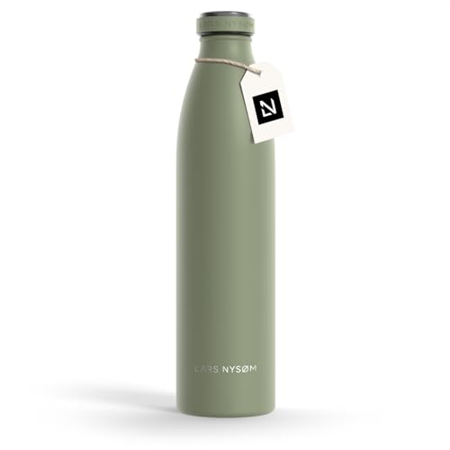 Edelstahl Trinkflasche 1,5 Liter Sage Grün, wiederverwendbar, thermosfähig, für Sport Outdoor Schule geeignet