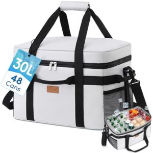 Kühltasche 30 Liter, faltbar, Picknicktasche für Essen und Getränke, Kühlbox, tragbare Eistasche für Männer und Frauen, isolierte Thermotasche für Arbeit, Picknicks und Camping