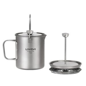 Titan-Kaffeetasse mit Deckel für Camping und Outdoor-Aktivitäten, 750 ml Fassungsvermögen, leichte und robuste Konstruktion