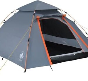 Pop-up Zelt, 3 Personen, Camping, Festival, robust, grau