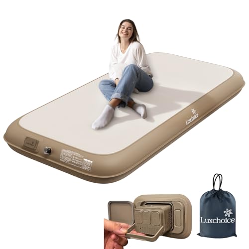 Luxchoice Luftmatratze Selbstaufblasend 1 Person mit Tragbar Pumpe Aufblasbare Matratzein für Camping und Gästebett