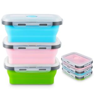 Faltbare Schüsseln mit Deckel, Silikon, Outdoor, 500 ML, Tragbar, Camping, Wandern, Küche, Schule im Freien