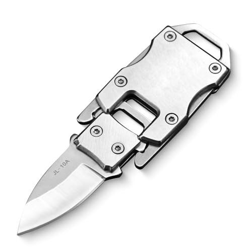 Klein EDC Messer, Outdoor Mini Taschenmesser, mini Schlüsselanhänger Messer, Gürtelmesser, Paketöffner für den Alltag, das Outdoor-Abenteuer oder als Geschenk