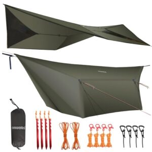 Wasserdichte Campingplane für Regen und Wind, ultraleichter Zeltpool für Hängematte, Ripstop Silnylon, 4 Jahreszeiten schutz