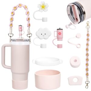 Vollständiges Zubehörset für den Stanley Cup, inkl. Auslaufschutz, Trinkhalm, Becherunterlage und Flaschenriemen