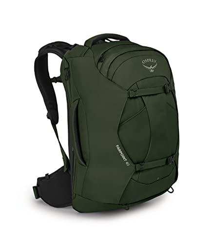 Osprey Farpoint 40L Reisegepäck in Gopher Grün für Herren - hochwertiger Rucksack mit ergonomischem Design und praktischem Layout