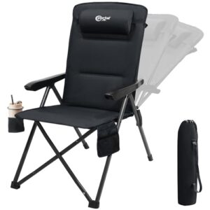 Faltbarer Campingstuhl mit verstellbarer Rückenlehne und 3 einstellbaren Neigungswinkeln für Camping, Angeln und Garten nutzen