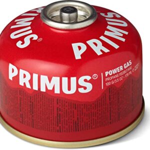 Primus Gasflasche mit Schraubverschluss, 100 Gramm, Rot. Qualitätsgasflasche von Primus für Outdoor-Aktivitäten.