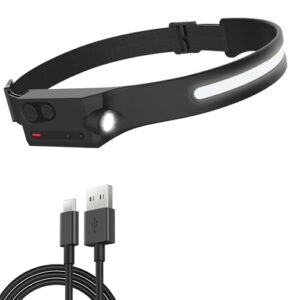 Pristar Stirnlampe LED Wiederaufladbar, Kopflampe mit 5 Modis, USB C, Wasserdicht, für Joggen, Laufen, Camping, Angeln