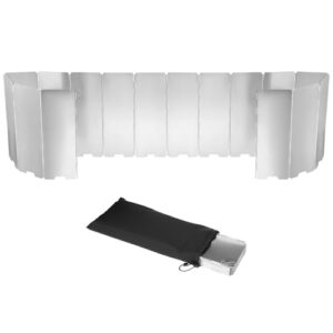 Campingkocher Windschutz 16 Lamellen, Leichter Faltbarer Aluminium Windschutz für Outdoor Öfen und Gaskocher