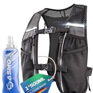 Sasmo Laufweste Damen und Herren 5L, Ultraleicht, atmungsaktiv, Laufweste für Herren und Damen, Trinkweste für Laufen, Wasserdicht, robust