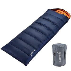 Blauer Doppelschlafsack für Erwachsene von Skandika, ideal für Paare bei Temperaturen bis 15°C oder Single Schlafsack 0°C/3°C, Outdoor Camping Winter Ausrüstung