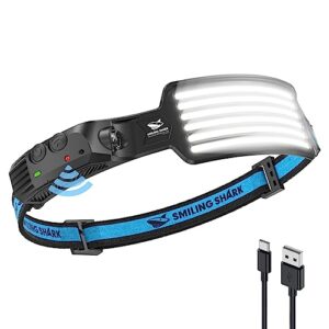 Wiederaufladbare LED Stirnlampe mit 6 weißen LEDs, ideal für Camping-, Jogging- und Angel-Aktivitäten, wasserdicht und langlebig