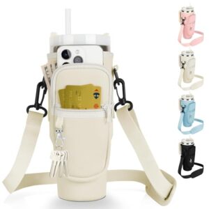 Praktische Stanley Cup Tasche mit vielen Funktionen, ideal für das Reisen, Wandern, Laufen und Radfahren. Großer Wasserbecherhalter, Handytasche, Karabiner und verstellbarer Schultergurt.