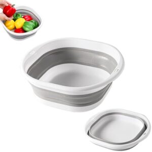 TAIHE Faltbare Waschschüssel, Tragbares Spülschüssel Faltbar 5L Mehrzweck Camping Waschbecken, Klappbar Waschwanne Aufbewahrungsbehälter für Hause Küche Camping (Grau)