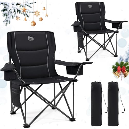 Campingstuhl mit 63 cm Sitzbreite, höchstem Komfort und robuster Materialien für Camping, Garten und Outdoor-Aktivitäten