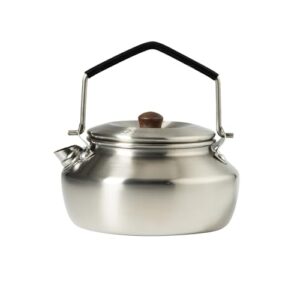 Edelstahl Camping Wasserkocher, 0.6L Kompakt Outdoor Teekocher mit Ultraleichter Silberfarbener Kaffeekanne für Indoor und Outdoor Gebrauch