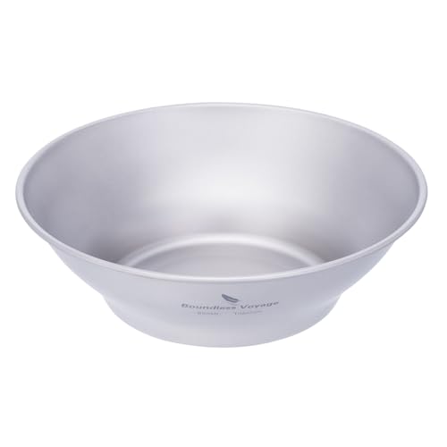 Titan-Teller und Utensilien für Camping, Titan-Geschirr Outdoor Bowl, Camping-Equipment, Reise-Zubehör, Geschenk-Idee für Freunde oder Familie