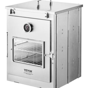 VEVOR faltbarer Campingofen aus Edelstahl mit 3-stufigem Grill, Griff und Thermometer für Outdoor-Kochen