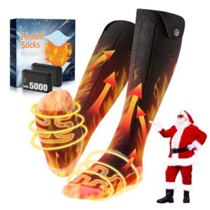 Beheizte Socken mit Wärme und Komfort für Ski-Jagen, Wandern und Winter-Tätigkeiten. Elektrische Heizsocken mit 3 Temperaturen und 5000mAh-Akkus.
