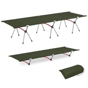 Höhenverstellbarer Campingstuhl mit Beinverlängerungen für Ultraleichtes Klappbett, ideal für Camping, Wandern und Reisen.