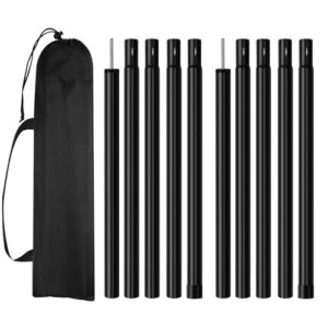 Verstellbare Zeltstangen aus Edelstahl für Camping und Outdoor-Aktivitäten, 43-200 cm, 2 Sätze mit Aufbewahrungstasche