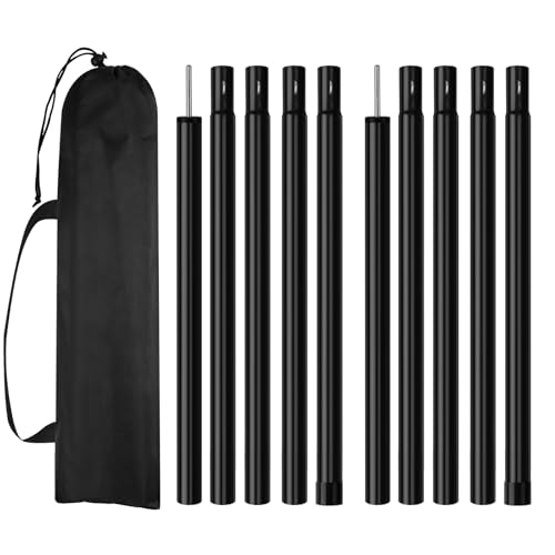 Verstellbare Zeltstangen aus Edelstahl für Camping und Outdoor-Aktivitäten, 43-200 cm, 2 Sätze mit Aufbewahrungstasche