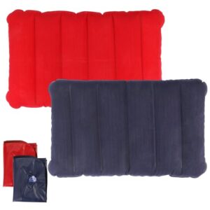 Aufblasbares Kissen für Strand und Camping, zwei Stück Luftkissen mit Beflockung für Rückenstütze und Entspannung auf Reisen