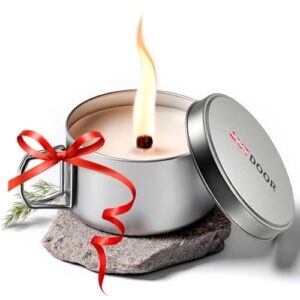 Umweltfreundliche und nachhaltige Dauerkerze aus Sojawachs für Outdoor-Benutzung, Camping und Garten. Nachfüllbare Campingkerze mit stabilen Glasfaser-Docht.