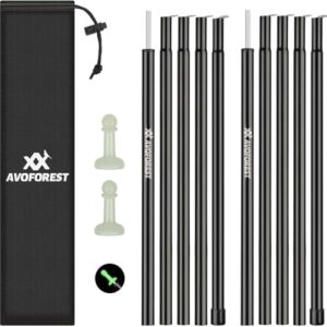 AVOFOREST Zeltstange Teleskopstange für Zelte, Zeltstangen Tarpstangen aus Edelstahl, Höhe 78–189 cm, Sonnensegel Stange Sturmsicher und Wetterfest, Zeltstangen für Tarp