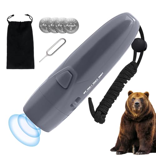 Bärenhorn, 125 dB, elektrisches Rucksack-Sicherheits-Gerät, Tierschreck, Campinghupe, für Wanderer, Besucher, Hundebesitzer, Reisende, Camping, Nationalpark, Bergsteigen, Rucksackreisen