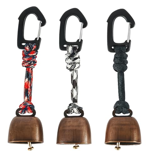 Packung mit 3 bärensicheren Glocken, Vintage Mini Lost Bells, Laute für Outdoor-Sicherheit bei Camping und Wandern