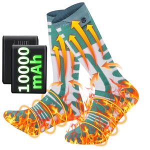Beheizbare Socken mit Akku 5V 10000mAh, wiederaufladbar und steuerbar über App. Elektrisch heizende Socken für Damen, Herren und Unisex zum Skifahren, Radfahren, Angeln, Jagd und Camping
