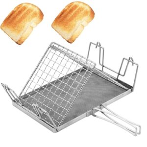 Edelstahl Camping Toaster, Faltbarer Grillkorb für Brot mit hitzebeständigem Design und Toast-Racks. Ideal für Outdoor-Aktivitäten.