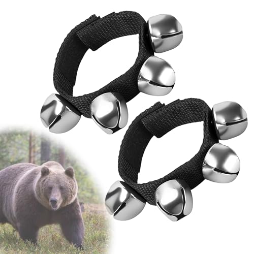 Tragbare Bärenglocke für Sicherheit und Warnung bei Wanderungen, Outdoor-Aktivitäten und Tierhaltung - 2 Stück Anti Bär Glocken mit Klettverschluss