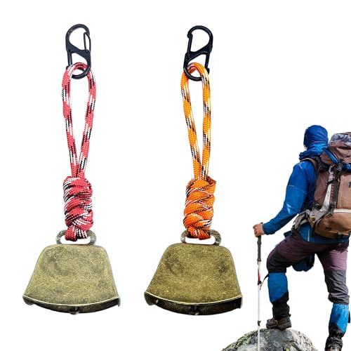 Zwei Bärenglocken aus Metall, perfekt für Outdoor-Wanderungen und als Halsbandglocke für Haustiere oder Kleintiere. Vielseitig, kompakt und tragbar.