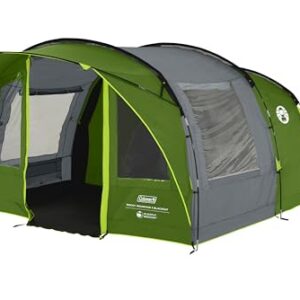 Coleman Rocky Mountain 5 Blackout Zelt, 5-Personen-Familien-Tunnelzelt mit 2 abgedunkelten Schlafkabinen und Wohnbereich, wasserdicht, für Camping und Outdoor-Abenteuer
