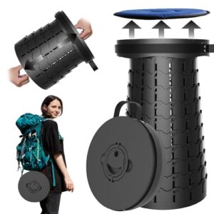 Tragbarer Hocker für Erwachsene, stabiler Klappstuhl mit hoher Tragfähigkeit 1000 Pfund, einziehbarer Campinghocker für Outdoor-Aktivitäten wie Wandern und Reisen.