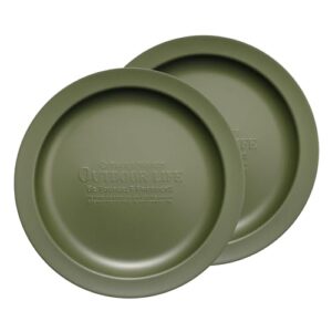 Edelstahl Teller Rund, 2er-Set Edelstahl Rundes Geschirr für Camping und Outdoor