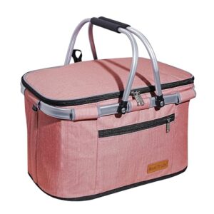 Einkaufskorb Kühltasche Picknickkorb mit Zwei Griffen für Reisen, Picknick und Einkaufen