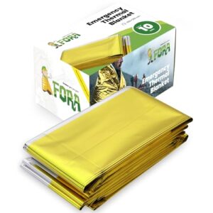 Thermische Notfalldecken - Überlebenskit mit 10 Stück, 160×210 cm, Doppelseitig Gold/Silber, Ultraleicht und Kompakt für Outdoor-Aktivitäten oder als Teil eines Notfallkits