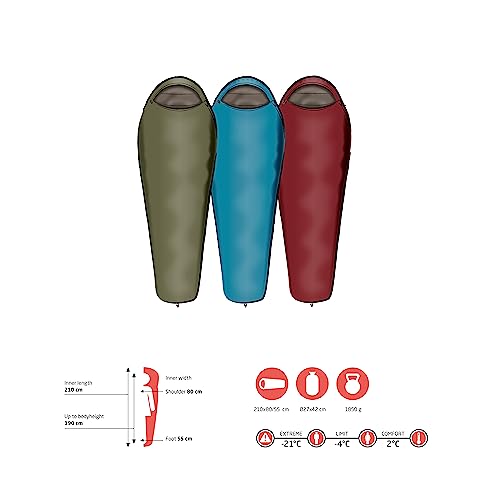 GRAND CANYON Schlafsack Fairbanks 190 Capulet Olive, Einheitsgröße - Komfortabler und warmer Schlaf im Outdoor-Schlafsack