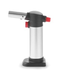 HENDI Crème-Brûlée Brenner, Gas, nachfüllbar. Küchenbrenner mit automatischer Zündung und Standfuß.