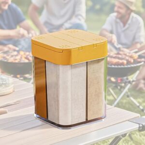 Komoke 4-in-1 Gewürzstreuer für Camping und Outdoor-Aktivitäten - Salz, Pfeffer, Zucker und Chimichurri-Gewürzmischung in einem dichten, organisierenden Behälter