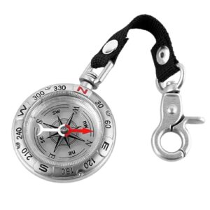 Portable Kompass Schlüsselanhänger für Outdoor-Navigation, Taschenkompass für Wandern, persönlicher Kompass mit Wunschgravur als Geschenk-Idee für Outdoor-Liebhaber