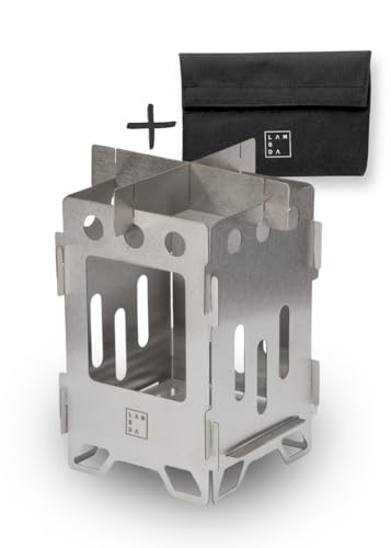 Kleiner, leichter Campingkocher aus Edelstahl mit Aufbewahrungstasche für Outdoor-Abenteuer