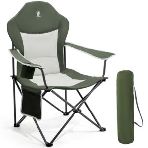 Luxus Campingstuhl, Faltbar, 160KG belastbar, Ultragroß mit Hoher Rückenlehne, Bequemer Klappstuhl für Camping, Garten, Balkon, Angeln